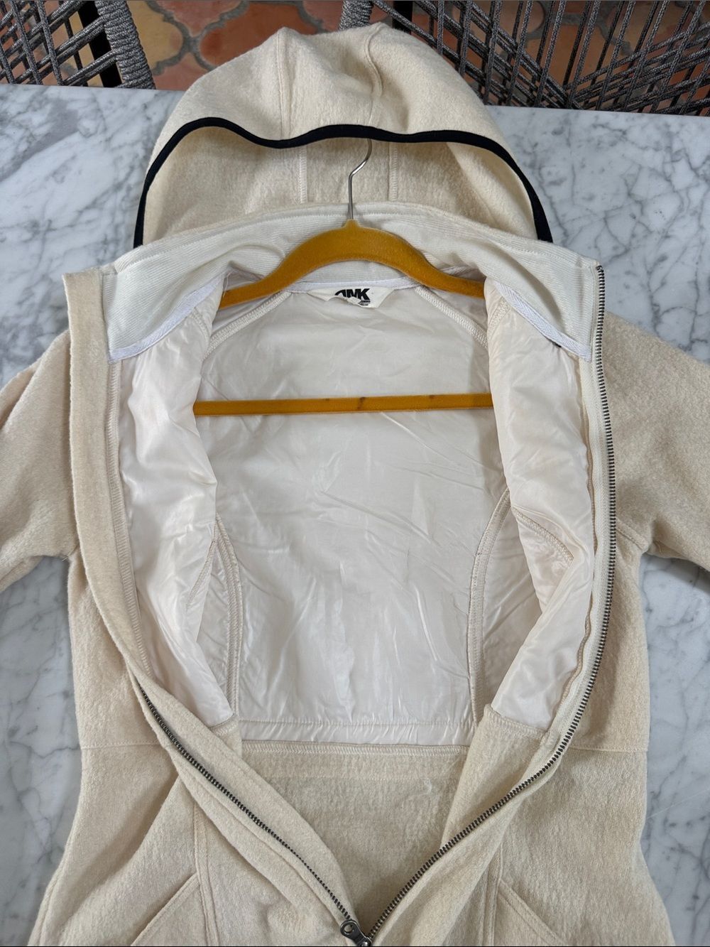 Mountain Khakis Women's Long Hooded Jacket Merino Wool Cream Size S - Picture 8 of 11